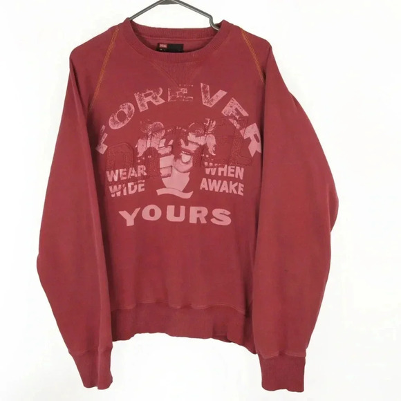Diesel Red Graphic Sweatshirt - Picture 1 of 3